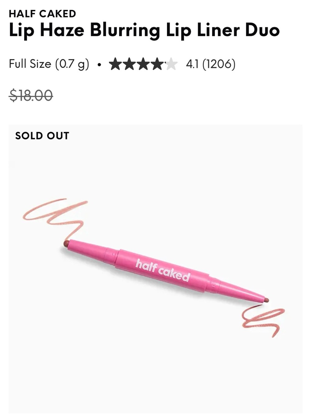 Half Caked Lip Haze Blurring Lip Liner Duo — Pink